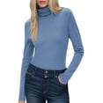 thumbnail image 6 of Zeagoo Women's Turtleneck Long Sleeve Tops Lightweight Base Layer T-Shirts Solid Slim Fit Thermal Top, 6 of 6
