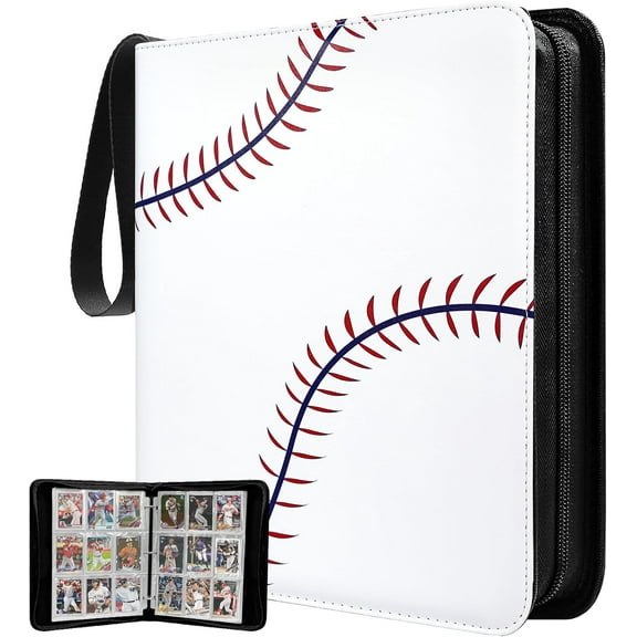 990 Pockets Baseball Card Binder, Trading Card Collection Binder with 55 Removable Sleeves, Double Sided Pocket Sports Card Binder for MTG TCG Game Card