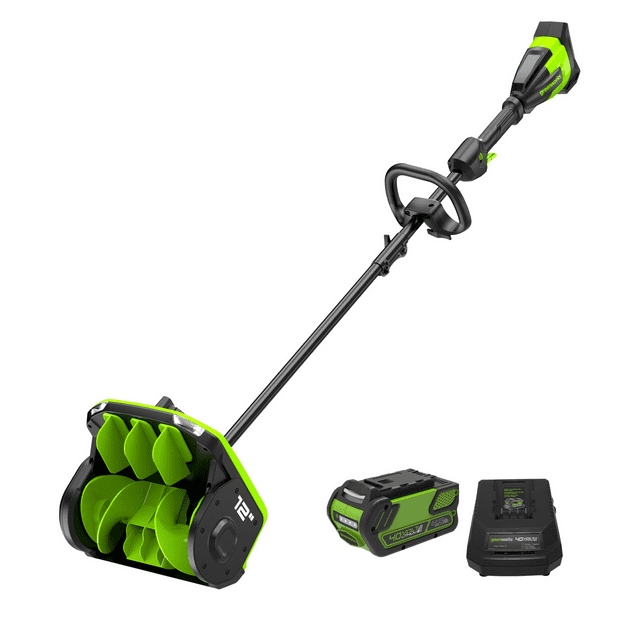 Greenworks Pelle à Neige 40V 12 Pouces avec Aubes Directionnelles, Batterie 4.0Ah et Chargeur Inclus