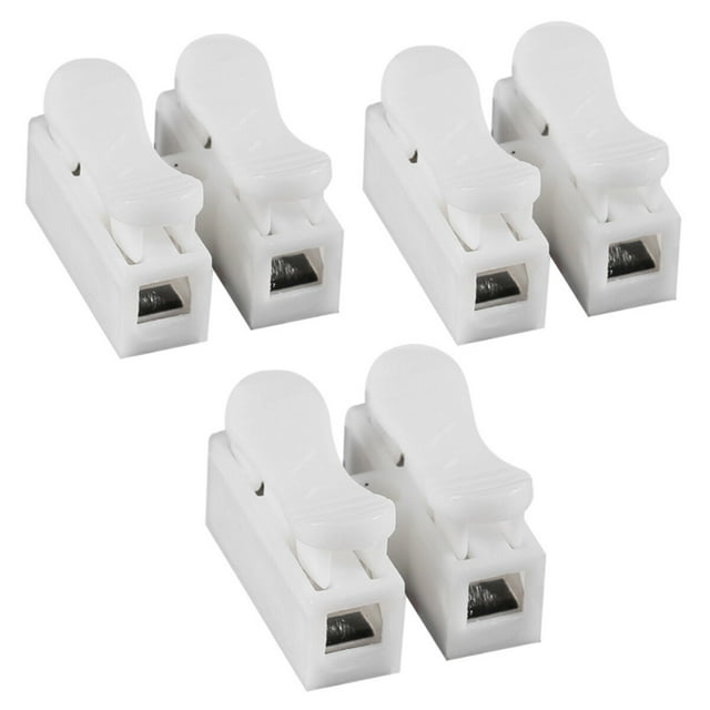 FRCOLOR wire terminals 3PCS 100W 380V Wire Connector Quick Connect CH-2 Terminal Connector Row Column (White),0.79"X0.67"X0.51"