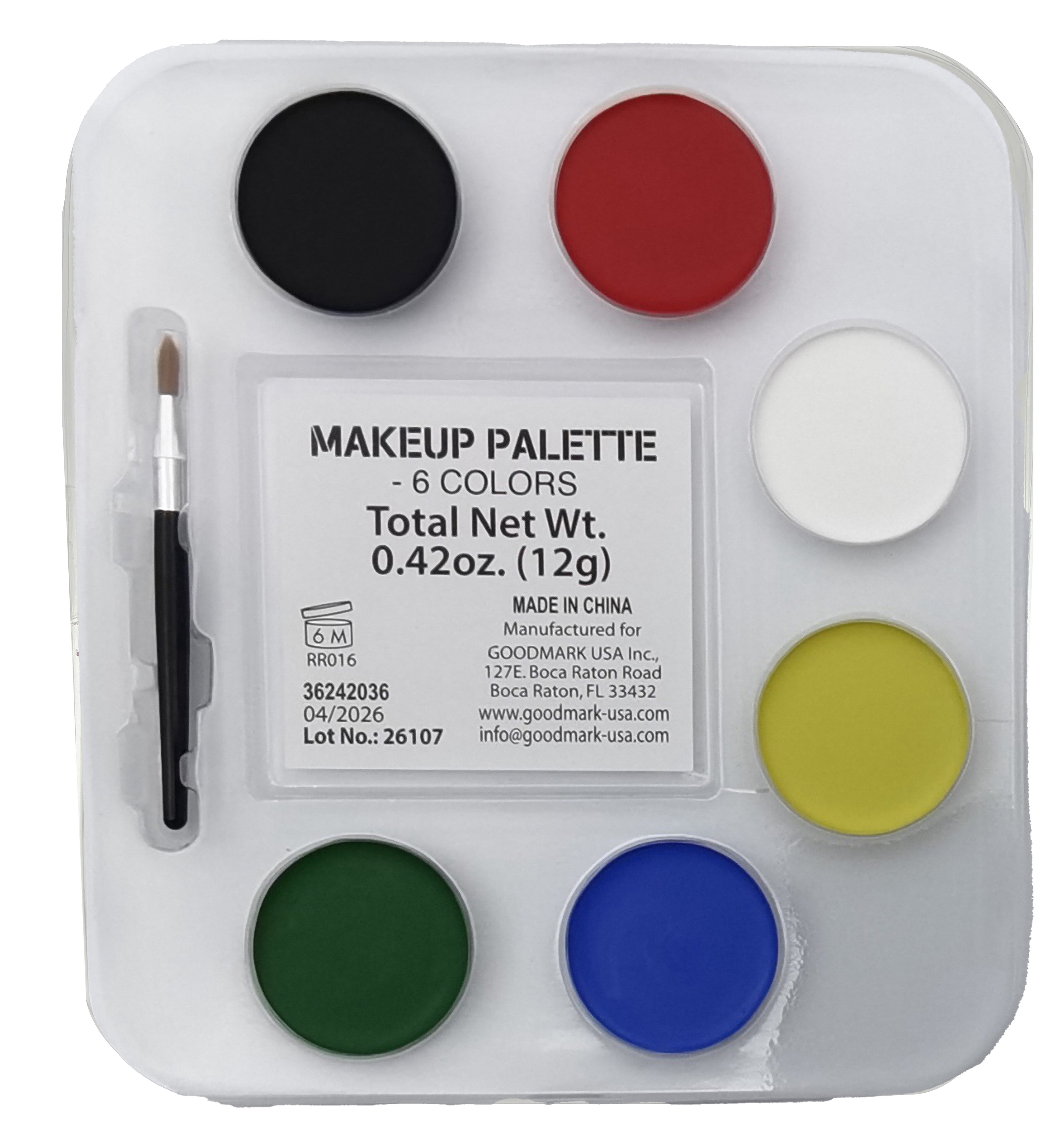 Halloween Makeup Color Palette for Adults,  12g, Multicolors, by Goodmark