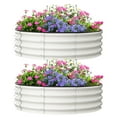 thumbnail image 1 of Galvanized Raised Garden Bed Kit - 0.5mm Steel Round Planter Boxes, Frost/UV-Resistant, Tool-Free Assembly, 1 of 7