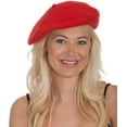 thumbnail image 2 of New Men's Women's Red Wool Beret Hat Cap Costume Accessory, 2 of 2