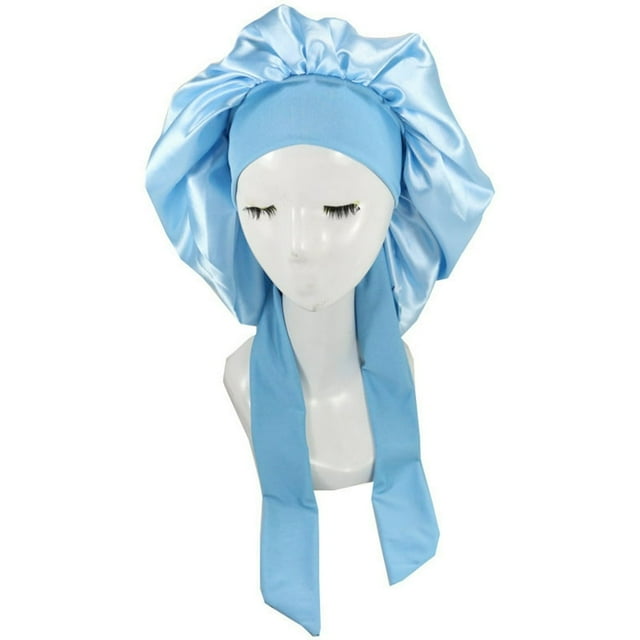 Satin Bonnet Skin-friendly Wear Resistant Imitation Silk Braid Sleeping Bonnet Cap for Home