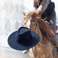 thumbnail image 6 of Suede Cowboy Hat Western Style Sturdy Adjustable Chin Strap for All Day Wear Navy Blue, 6 of 8