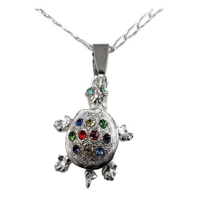 JOYARIS Collar Tortuga Zirconias Plata Fina Ley 925 Con Cadena DM-0000629