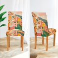 thumbnail image 3 of Yayeee 2 Pack Dining Chair Covers Stretch Parson Chairs Slipcovers Seat Protector, Pink Cityscape Painting, 3 of 6