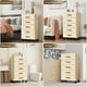 thumbnail image 5 of Historyli Cómoda de plástico de 5 niveles con ruedas,multifuncional,alta,con cajones extraíbles para dormitorio,mesita de noche y sala de estar,color principal., 5 of 8