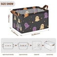 thumbnail image 7 of Yayeee Foldable Storage Basket for Shelves with Handles Set of 2 Waterproof Cloth Bins, Black Halloween Ghosts, 7 of 7
