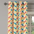 thumbnail image 2 of Ambesonne Retro Grommet Curtain, Diagonally Striped Squares, 50" x 108", Marigold Scarlet, 2 of 6