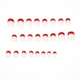 thumbnail image 2 of Square Short Press On Nails Red French Tip Fake Nails 24Pcs Stick On Acrylic for Girls Women, 2 of 5