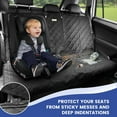 thumbnail image 3 of Back Seat Cover - 900D Oxford Waterproof Car Seat Protector, Fits Cars/SUVs/Trucks, Split Bench, Non-Slip, Dog/Kid Proof, Easy Clean(Black), 3 of 5