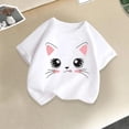 thumbnail image 2 of Hauts pour Filles Manches Courtes Animaux T-Shirts Graphiques Été T-Shirts Col Rond Blancs 10-12 Ans, 2 of 6