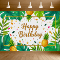 thumbnail image 6 of Tropical Themed Happy Birthday Banner with Pineapples and Leaves Background Backdrop Party Supplies Birthday Decoration Photography Props, 6 of 7
