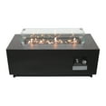 thumbnail image 3 of 42 Inch Outdoor Propane Gas Fire Pit Table, 50,000 BTU Auto-Ignition Gas Firepit with Glass Wind Guard, Alloy Wood Grain Tabletop -Black, 3 of 5