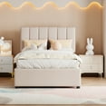 thumbnail image 2 of Twin Size Hydraulic Storage Bed With Modern Upholstered Touch In Beige Body And Feature, 2 of 6