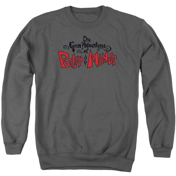 Grim Adventures Of Billy And Mandy Grim  Logo Adult Crewneck Sweatshirt Charcoal