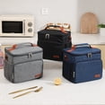 thumbnail image 1 of Xihbxyly Bolsa Térmica para Almuerzo, Impermeable y a Prueba de Fugas, Correa de Hombro Extraíble, Compartimentos Espaciosos, Ideal para Oficina, Escuela, Picnic, Playa, Color Negro, Gris y Azul, 25, 1 of 7