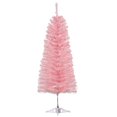 thumbnail image 1 of HOMCOM 6FT Artificial Christmas Tree Holiday Xmas Holiday Pencil Tree Decoration with Automatic Open for Home Party, Pink, 1 of 9