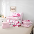 thumbnail image 6 of Feelyou Positive Quotes Bedding Comforter Set 7 Pieces, Kawaii Pink Sunflower Groovy Full Bedding Set, Teens Kids Girls Women Reversible Fitted Sheet Flat Sheet, Breathable Home Decor, 6 of 8