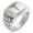 Silver, variant on Stainless Steel Geometric Pattern Step-Down Biker Style Polished Ring