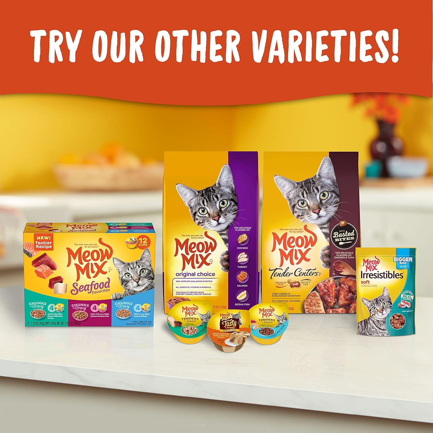 Meow Mix Tender Centers Dry Cat Food, Salmon & Chicken, 3 Pound, Crunchy Outside Meaty Inside