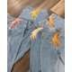 thumbnail image 2 of Pantalones de chándal con cordón para hombre y mujer, pantalón holgado de rayas con cinta, bordado de mariposa, color azul cielo, amarillo, marrón, rojo y negro, 2 of 3