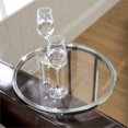 thumbnail image 4 of Table Ronde en C de 16 Pouces avec Plateau en Verre Transparent et Base Chromée, 4 of 5