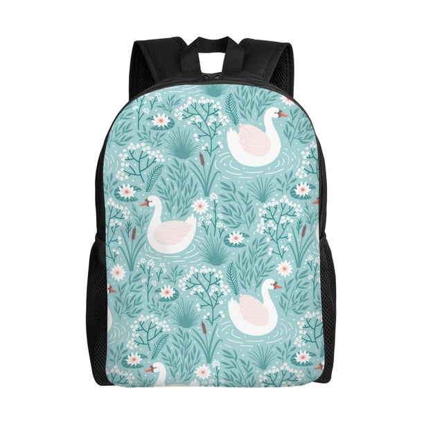 Easygdp Swan And Flowers4 Mochila Versátil y Elegante: Comodidad, Almacenaje y Durabilidad para la Universidad, Trabajo, Viajes y Uso Diario