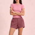thumbnail image 5 of Wutalume Jeans for Women Plus Size Denim Shorts, Stretch Slim Fit Jean Shorts with Versatile Wash for Summer Casual Style,Pink L, 5 of 5