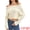 Apricot, variant on Women's Off Shoulder Cable Knit Cropped Batwing Long Sleeve Sweater L Apricot