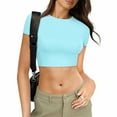 thumbnail image 1 of MKLEKYY Playeras Camisetas Casuales Estampadas Para Mujer, Cuello Redondo, Manga Corta, Blusa Tipo Túnica Talla S, 1 of 3