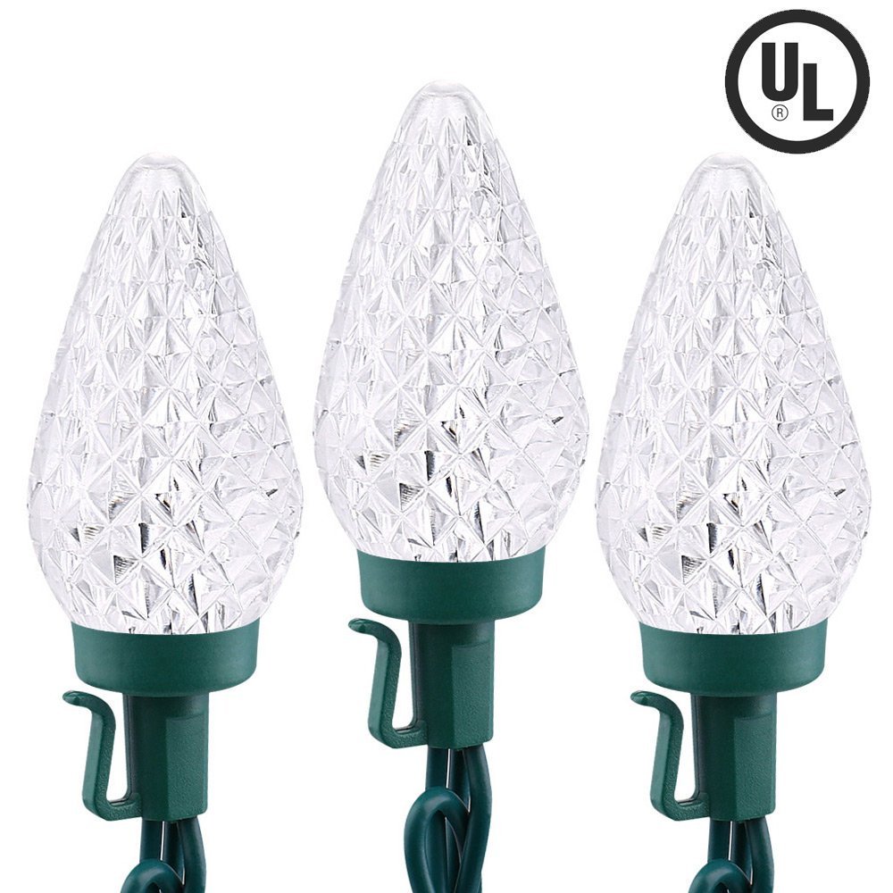 Brizled Faceted C9 LED Christmas Lights, 25 LED 16ft Decorative String