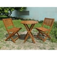 thumbnail image 2 of LUCKHAO  3-Piece Patio  Acacia Wood Bistro Set, Wooden Folding Patio Furniture for Garden Backyard Balcony Porch ,with 1 Coffee Table and 2 Foldable Chairs, 2 of 11