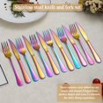 thumbnail image 3 of Evanda Rainbow Steak Knives Set 24 Piece, Rainbow Titanium Plating Stainless Steel 12 Dinner Forks and 12 Dinner Knives Set, Steak Knives Steak Forks, Dishwasher Safe, 3 of 7
