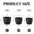 Gardrium 10/9/8 in Round Black Plastic Plant Pot with Drainage Holes (3