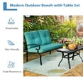 thumbnail image 5 of Costway 2PCS Patio Loveseat Bench Table Furniture Set Cushioned Chair Turquoise, 5 of 10