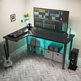 thumbnail image 3 of EUREKA ERGONOMIC 60 Inch Black Corner L Shaped Computer Desk, Home office Gaming Study Work Writing Table Long Large Sturdy Workstation Simple Modern with Metal Legs, Left Side, 3 of 5