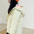 thumbnail image 4 of URMAGIC Toddler Boy Girl Fall Warm Jacket Kids Solid Color Long Sleeve Hooded Outwear Flannel Coat, 4 of 8