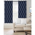 thumbnail image 2 of Wavy Lines Blackout Curtains for Bedroom Living Room Darkening Curtains 84 Inch Length 2 Panels Set Abstract Minimalist Pattern Navy Blue Window Curtain Window Treatment Grommet Drapes 42"x84", 2 of 9
