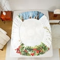 thumbnail image 5 of Feelyou Xmas Highland Cow Queen Sheet Sets, Kawaii Rustic Animal Flat Sheet, Winter Jungle Plant Botanical Queen Fitted Sheet, Microfiber Bedroom Decor, 4-Piece, 5 of 7