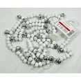 thumbnail image 2 of Silver Bell & White Wooden Bead Christmas Tree Garland - 6’ ea. NWT, 2 of 3