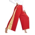 thumbnail image 5 of Miutii Women Praise Dance Palazzo Pants Loose Metallic Church Worship Costume Lyrical Spiritual Red XXL, 5 of 9