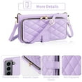 thumbnail image 2 of Furiet Wallet Case for Samsung Galaxy S22 5G with Wrist/Shoulder Strap, Card Slots Zipper Purse, Luxury PU Leather Stand Kickstand Cell Phone Cover for S 22 22S 4G G5 6.1 inch Women Girls Purple, 2 of 8