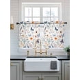thumbnail image 2 of Botanical Flower Tier Curtains 36 Inch Length,Sheer Curtains for Bedroom Living Room Window Country Farm Butterfly Spring Plant Rod Pocket Drapes Kitchen Curtains Small Half Window 27.5"x36" 2 Panels, 2 of 6