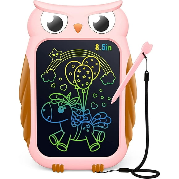 Owl LCD Drawing Tablet, 8.5 Inch Colorful Toddler Doodle Board Drawing Tablet, Erasable and Reusable Electronic Drawing Pads