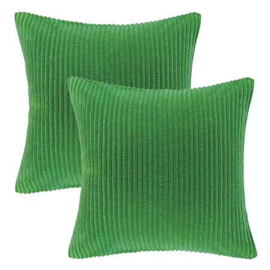 Phantoscope 18" x 18" Modern, Contemporary, Transitional Green Striped Polyester Throw Pillow , ( 2 Count)