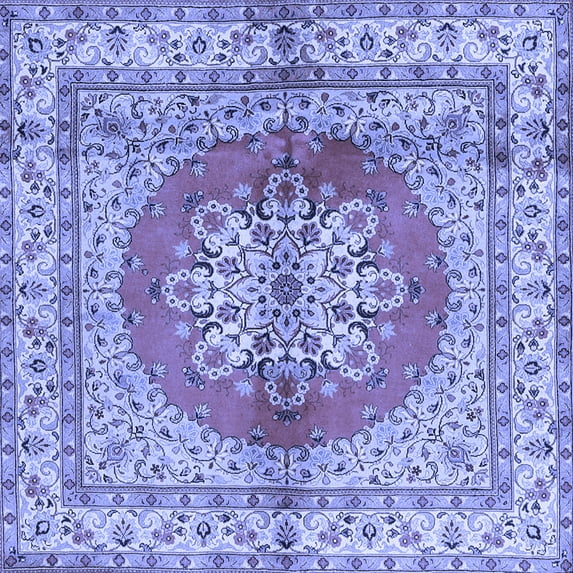 Ahgly Company Indoor Square Persian Blue Traditional Area Rugs, 8' Square