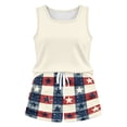 thumbnail image 4 of BOOMNY 4Th Of July Womens 2 Peice Sets Patriotic Usa Star Striped Graphic Sleeveless Tops Shorts Outfits for Women Independence Day Matching Sets, 4 of 4