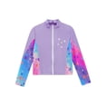 thumbnail image 4 of Eandarui Kids Girls Gym Workout Athletic Sport Jacket Zipper Sparkly Rhinestone Figure Ice Skating Purple 14, 4 of 6